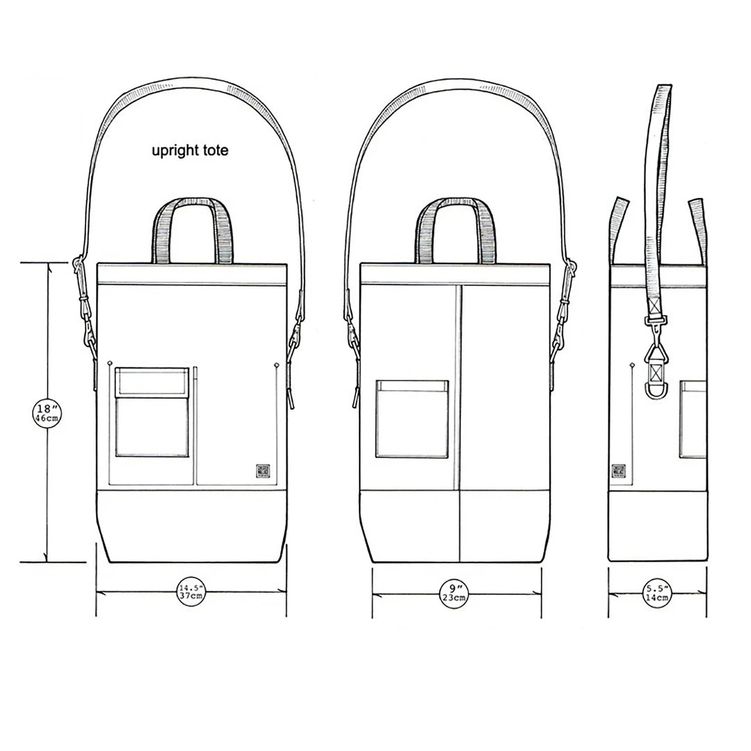 Chester Wallace Accessories Upright Tote Pine/Bluebird + Grey