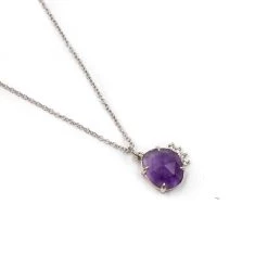 Amethyst & Topaz Necklace Sterling Silver By Emma Brooke Jewelry