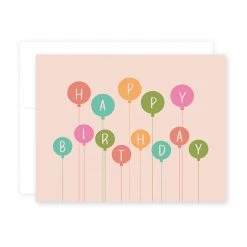 April Black Happy Birthday Balloons Card