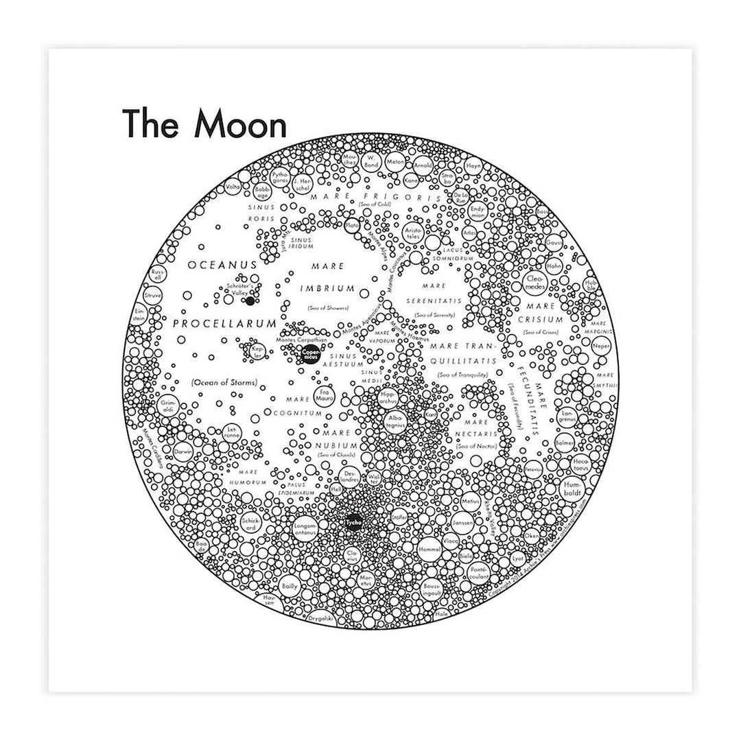 Archie's Press Moon Map Print