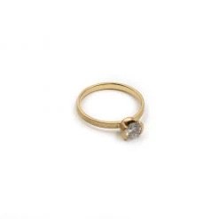 .5ct Diamond Open Bezel 14k Yellow Gold Size 6 By VK Designs