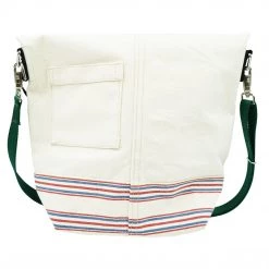 Chester Wallace Upright Tote Natural/Stripe + Green