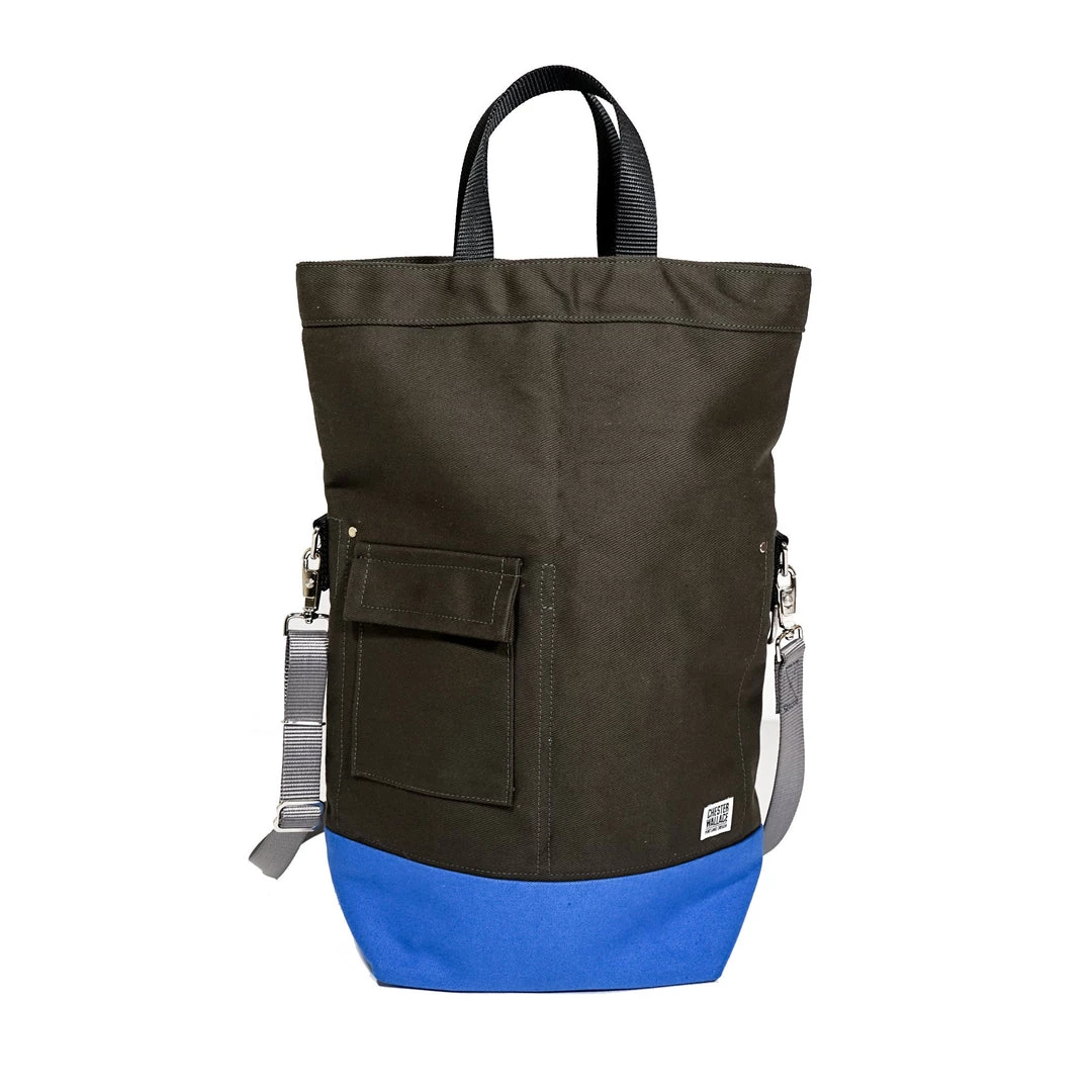 Chester Wallace Accessories Upright Tote Pine/Bluebird + Grey