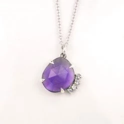Amethyst & Topaz Necklace Sterling Silver By Emma Brooke Jewelry