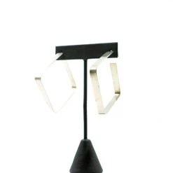 Tiny Asteroid Jewelry Silver Square Hoops By Tiny Asteroid