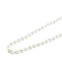 Tiny Asteroid Jewelry Hand Strung Pearl Necklace W/Lilac Silk By Tiny Asteroid