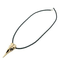 Bird Skull On Leather 18" Necklace By Kate Slater Jewelry