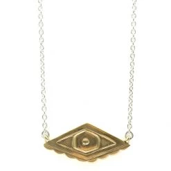 Evil Eye Necklace Brass By Tiny Asteroid Jewelry