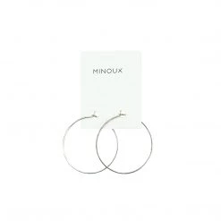 Minoux Earrings Round Sterling Silver Hoops