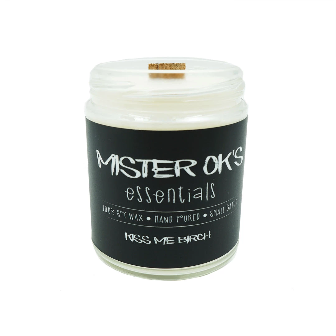 Mister OK's Essentials Kiss Me Birch Candle Support Minority Owned Businesses