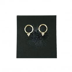 Nested Yellow 10K Yellow Gold + 3 Moissanites Earrings