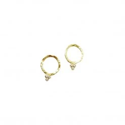 Nested Yellow 10K Yellow Gold + 3 Moissanites Earrings