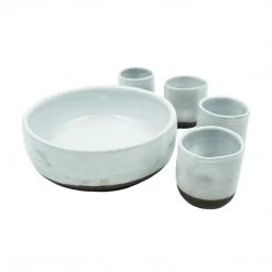 Of Hand Studios Wheel-Thrown Birch Cup & Tray Set