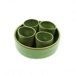 Of Hand Studios Wheel-Thrown Meadow Cup & Tray Set