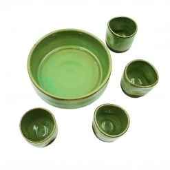 Of Hand Studios Wheel-Thrown Meadow Cup & Tray Set