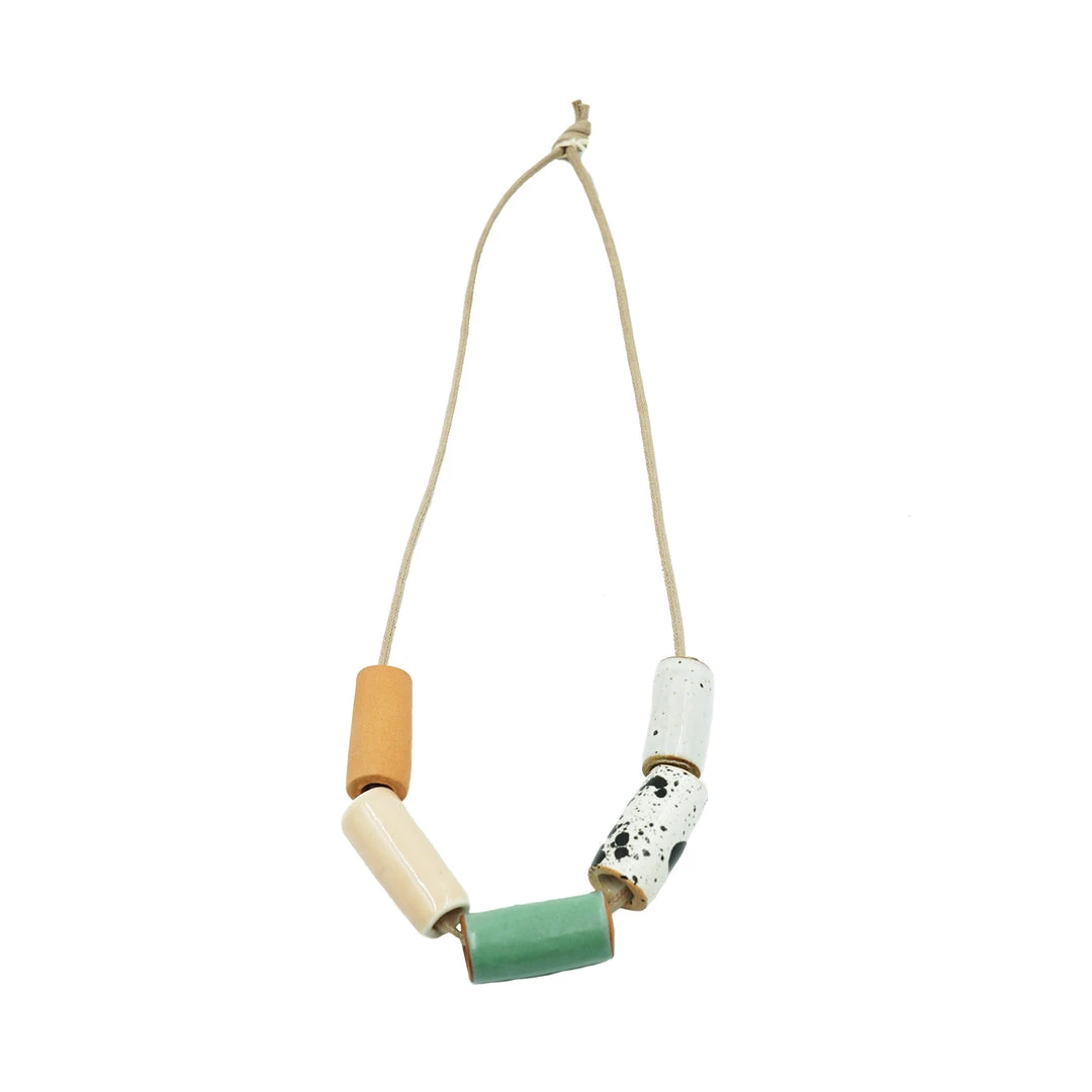 The Pursuits Of Happiness Jewelry Blush/Seafoam Ceramic Bead Necklace