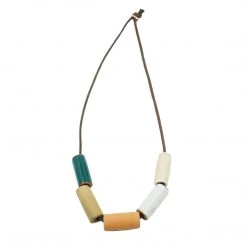 The Pursuits Of Happiness Jewelry Teal/Natural Ceramic Bead Necklace