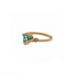 Third Eye Assembly For Grads Amazonite & Yellow 14K Gold Wire Wrapped Ring