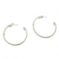 Third Eye Assembly Aquamarine Silver Wire Wrap Hoop Earrings