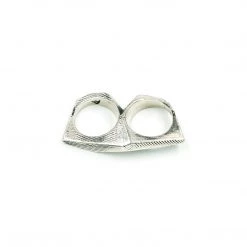 Third Eye Assembly Jewelry Lattice Silver Double Ring