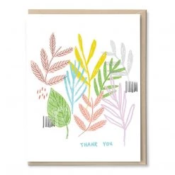 Tigerpocket Press Sketchy Flowers Thanks Card