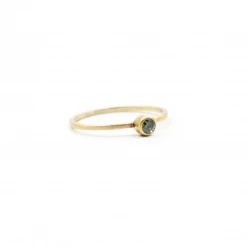 VK Designs 1mm Salt & Pepper Diamond 14K Gold Ring For Grads