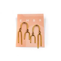 Jewelry Kinetic Arch Mobile Brass Earring By EMBR