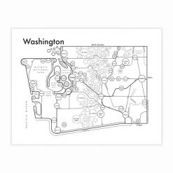Archie's Press Washington Map Print
